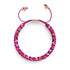 Quartz magenta et agate noire | Or rose | Bracelet double géométrie